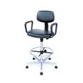 Nexel Adjustable Height Swivel Chair with Loop Arms, Black SCL17BK